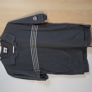 Hard Rock Cafe Dallas Button Up Knit Polo Shirt Medium Men Vtg 90s Gray Black